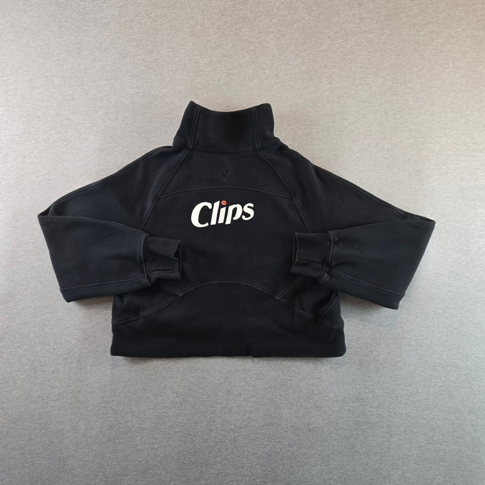 Lululemon LA Clippers Sweatshirt Womens M/L Black Scuba Oversize Funnel Neck Zip